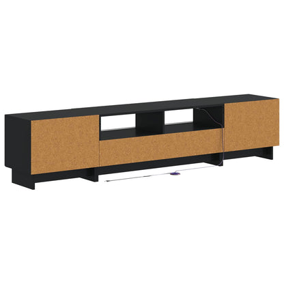 5-delige LED TV-kast Zwart Bewerkt hout