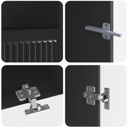 5-delige LED TV-kast Zwart Bewerkt hout