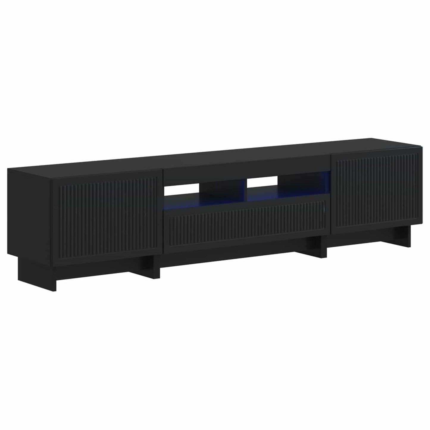5-delige LED TV-kast Zwart Bewerkt hout