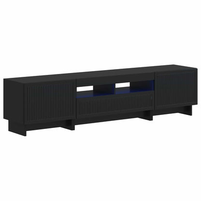 5-delige LED TV-kast Zwart Bewerkt hout