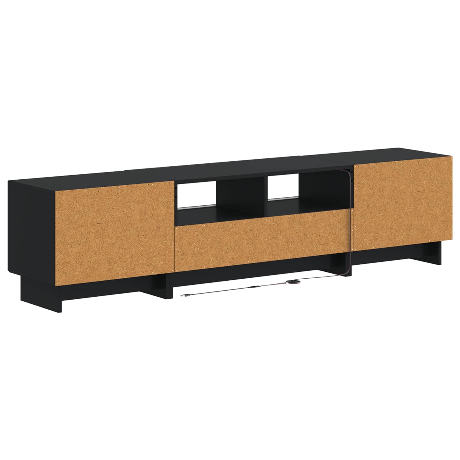 5-delige LED TV-kast Zwart Bewerkt hout
