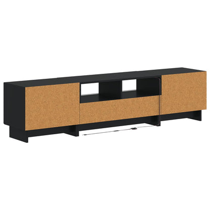5-delige LED TV-kast Zwart Bewerkt hout