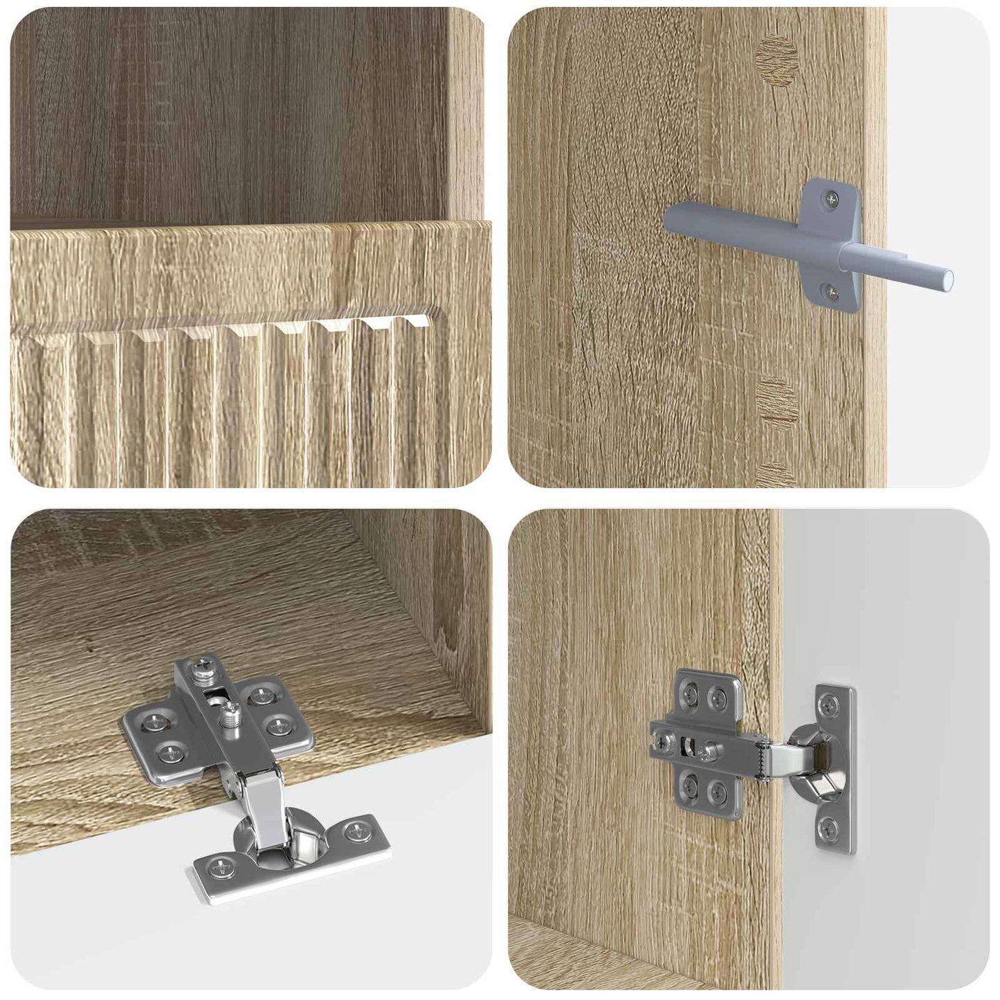 5-delige LED TV-kast Sonoma Eiken Bewerkt hout