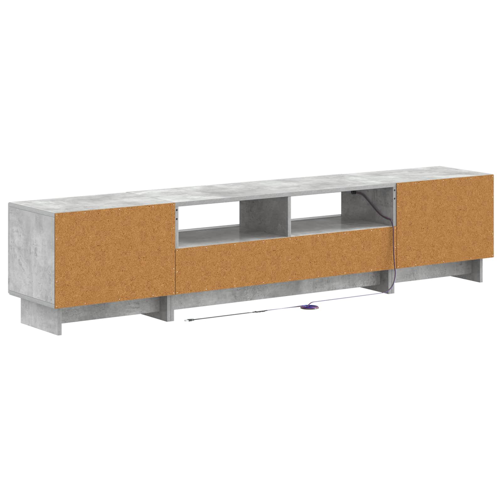 5-delige LED TV-kast Betongrijs Bewerkt hout