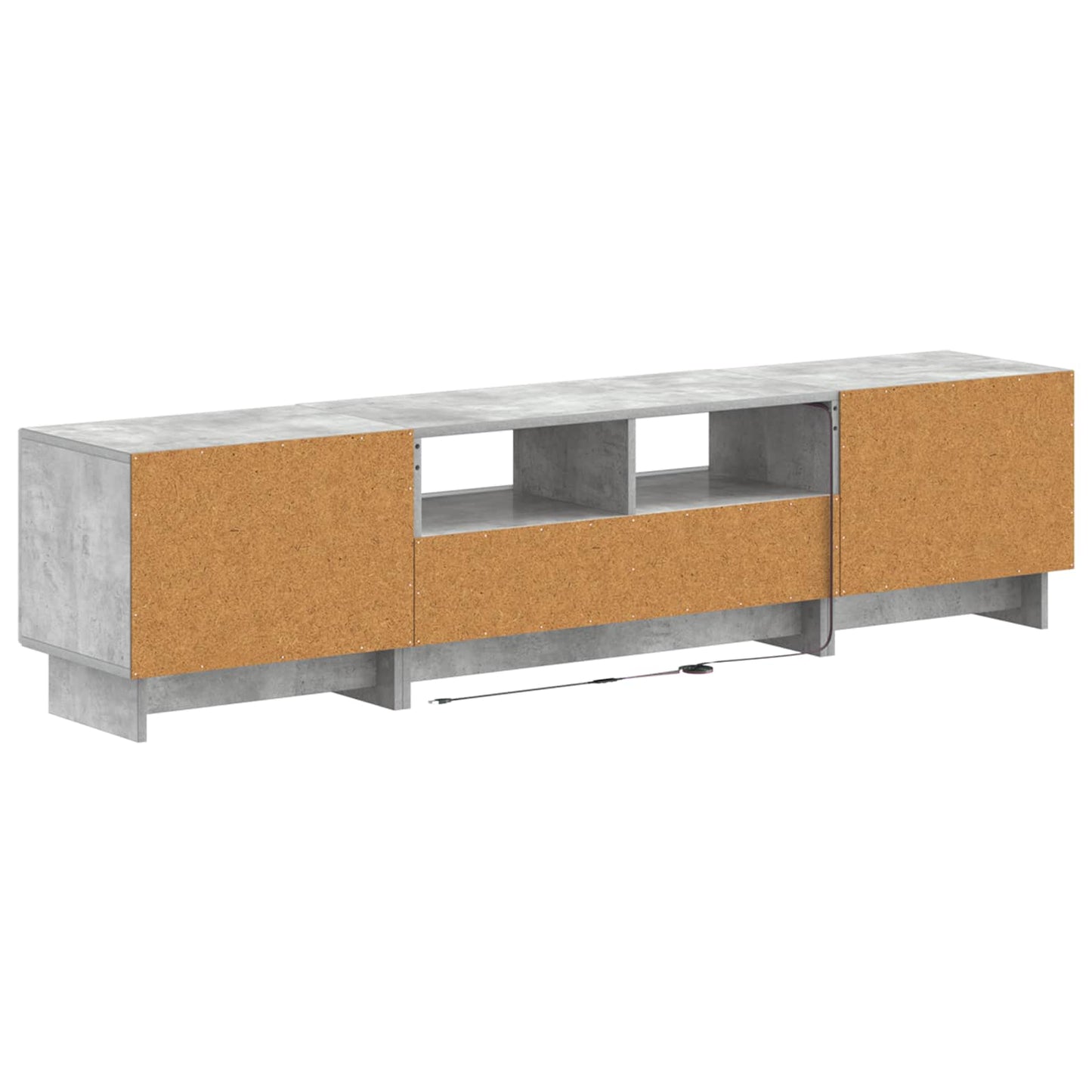 5-delige LED TV-kast Betongrijs Bewerkt hout
