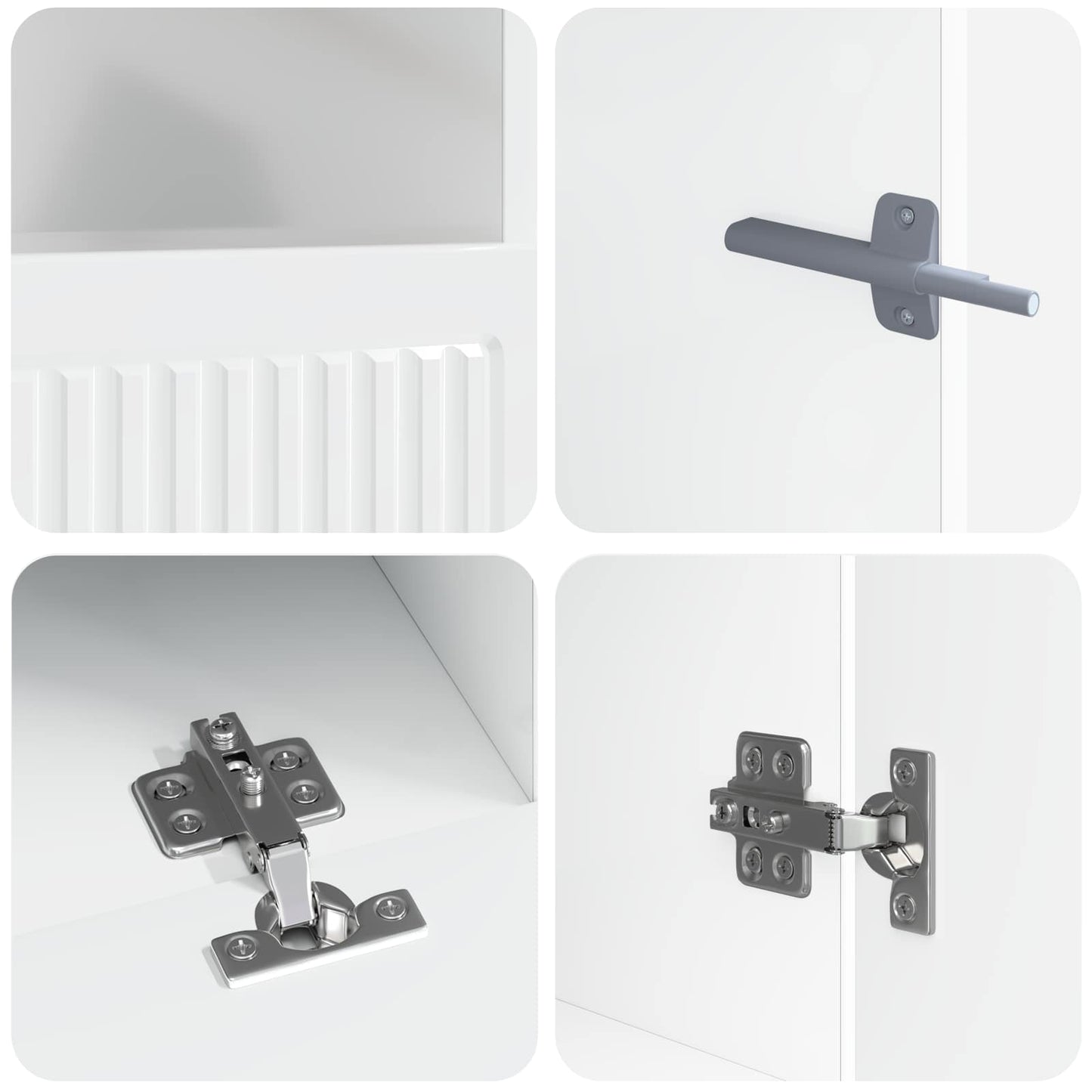 5-delige LED TV-kast Hoogglans Wit Bewerkt hout