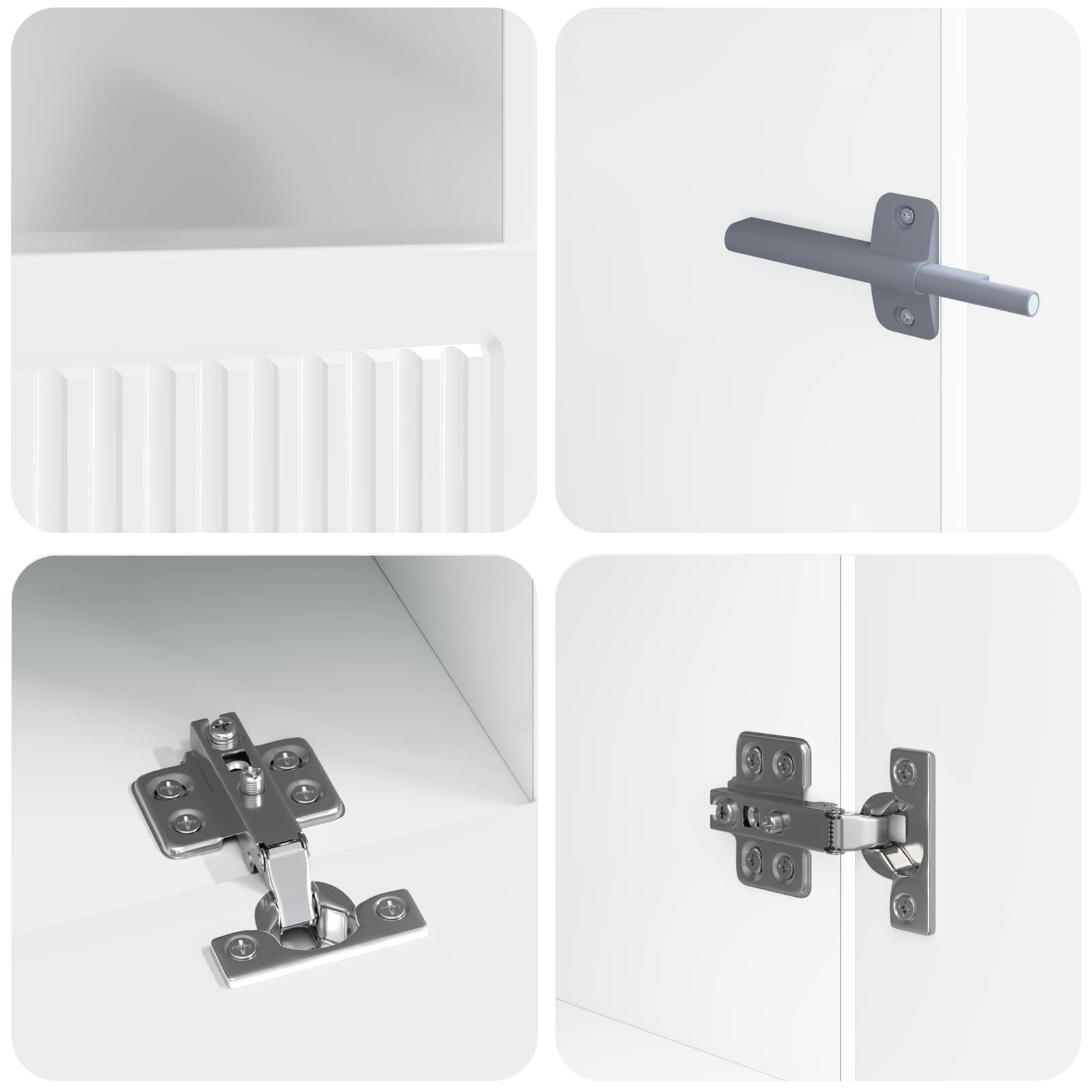 5-delige LED TV-kast Hoogglans Wit Bewerkt hout