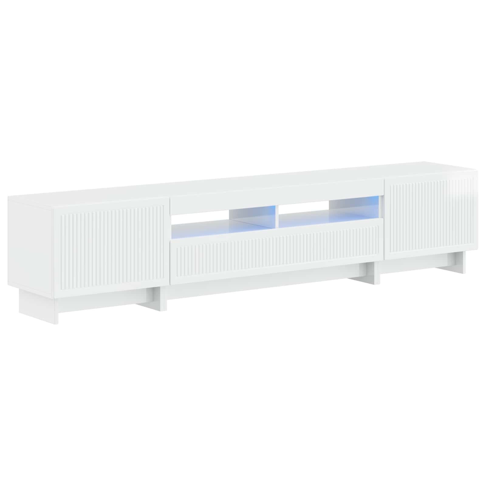5-delige LED TV-kast Hoogglans Wit Bewerkt hout