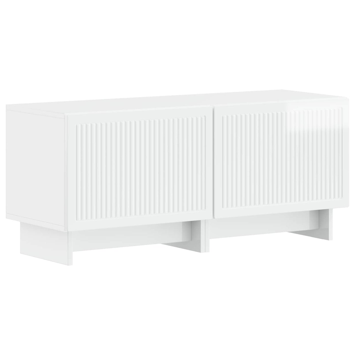 5-delige LED TV-kast Hoogglans Wit Bewerkt hout