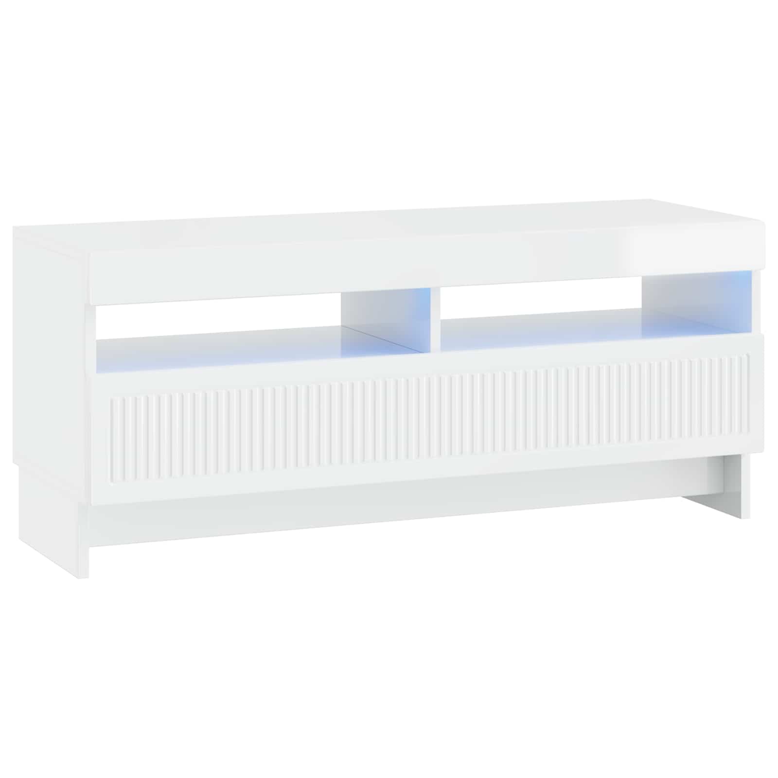 5-delige LED TV-kast Hoogglans Wit Bewerkt hout