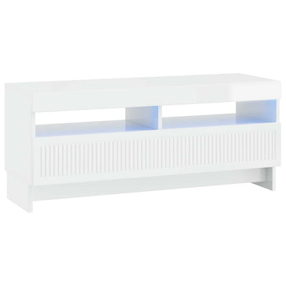 5-delige LED TV-kast Hoogglans Wit Bewerkt hout