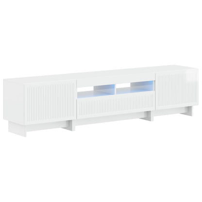 5-delige LED TV-kast Hoogglans Wit Bewerkt hout