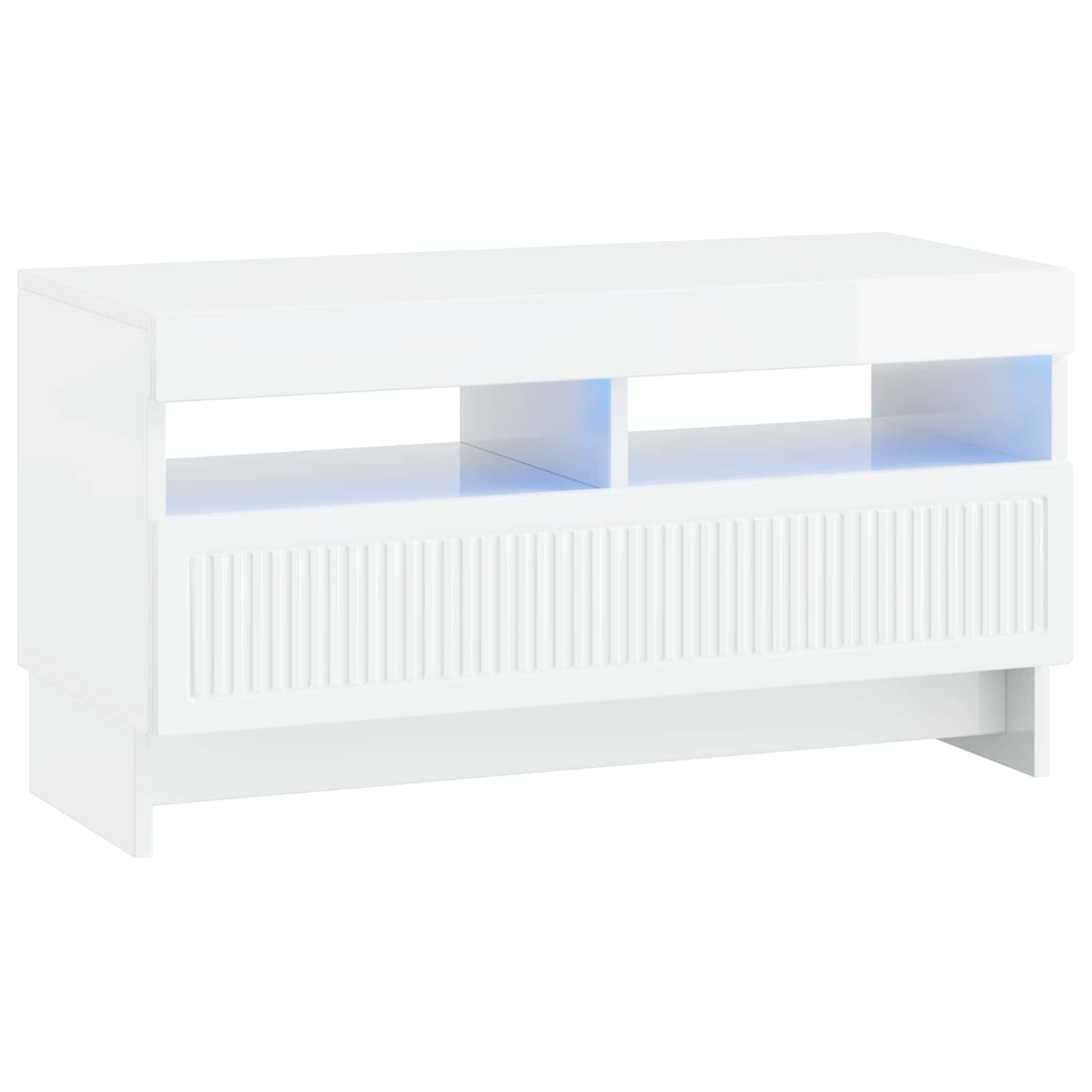 5-delige LED TV-kast Hoogglans Wit Bewerkt hout