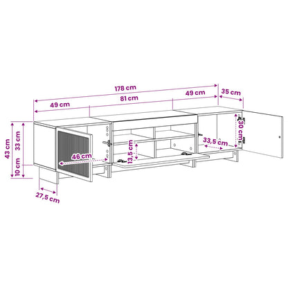 5-delige LED TV-kast Hoogglans Wit Bewerkt hout