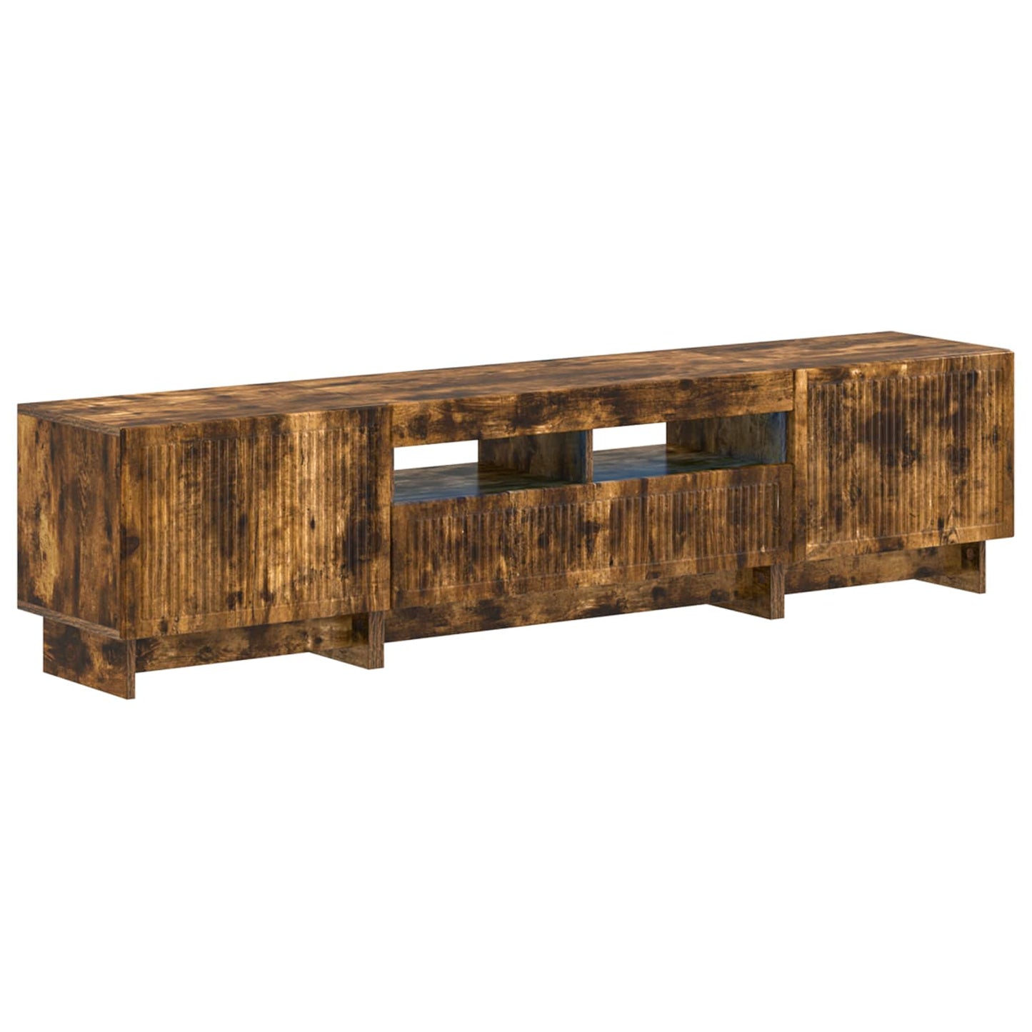 5-delige LED TV-kast Gerookt eiken Bewerkt hout
