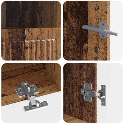 5-delige LED TV-kast Oud hout Bewerkt hout