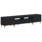 3-delige LED TV-kast Zwart Bewerkt hout