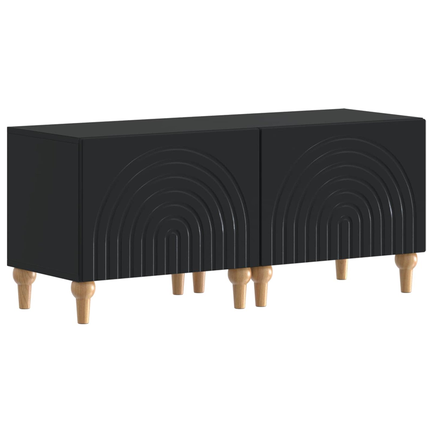 3-delige LED TV-kast Zwart Bewerkt hout