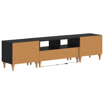 3-delige LED TV-kast Zwart Bewerkt hout