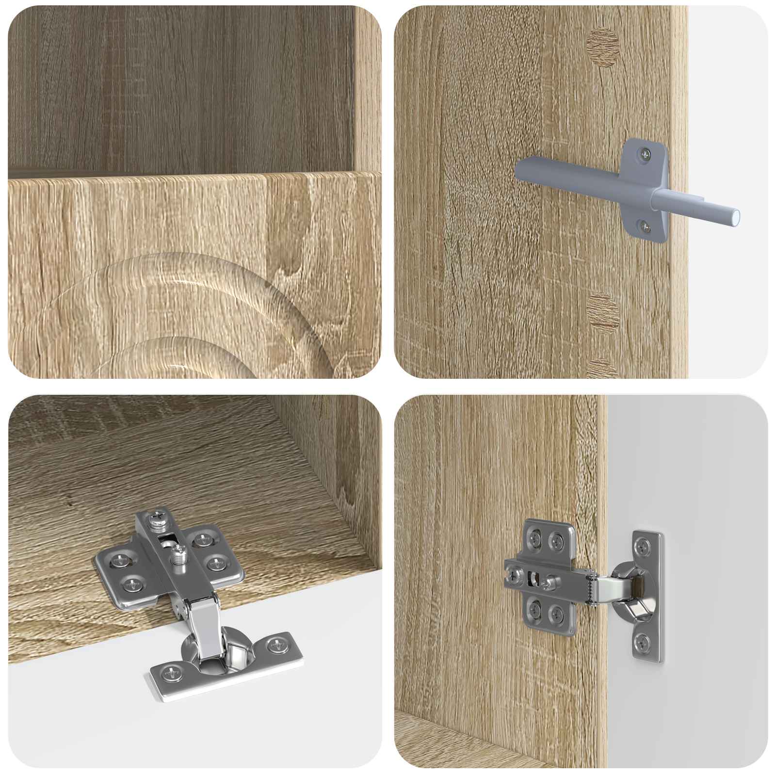 3-delige LED TV-kast Sonoma Eiken Bewerkt hout