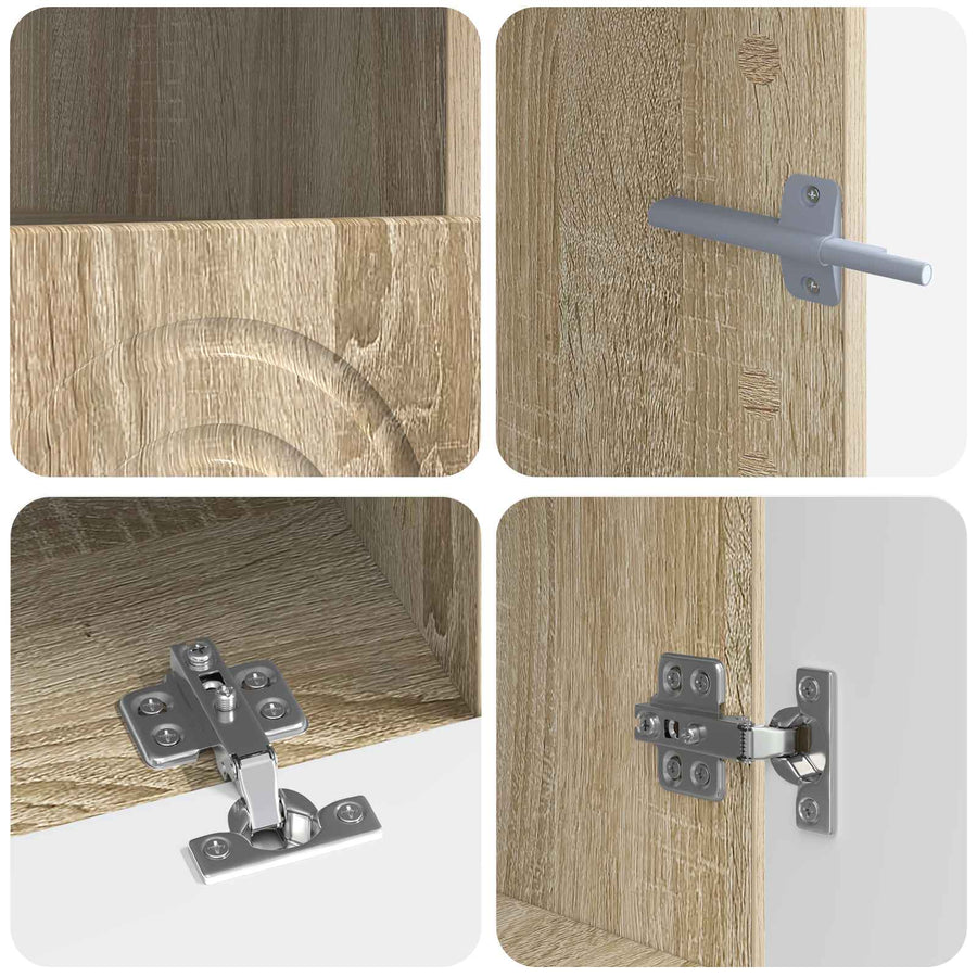 3-delige LED TV-kast Sonoma Eiken Bewerkt hout