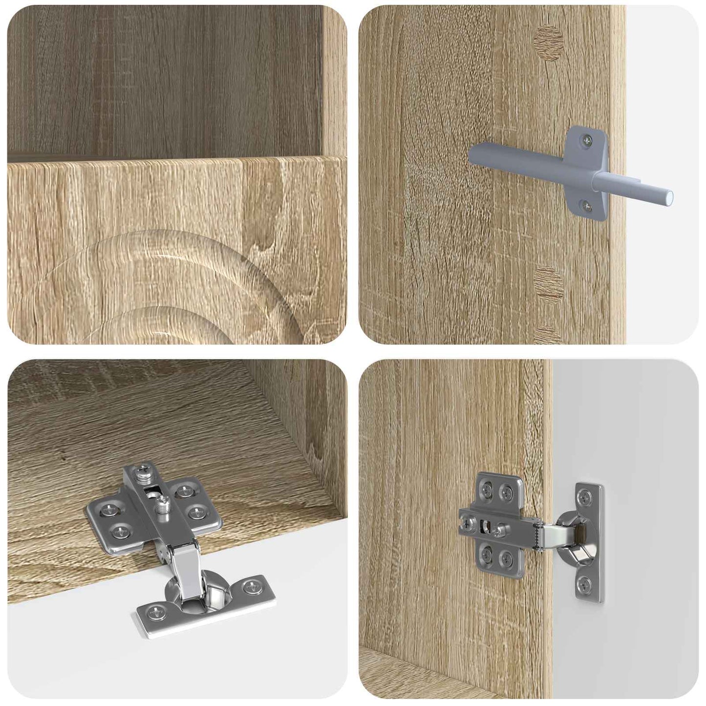 3-delige LED TV-kast Sonoma Eiken Bewerkt hout