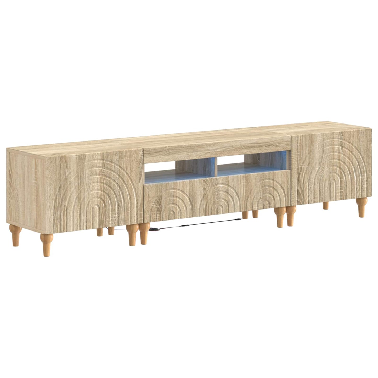 3-delige LED TV-kast Sonoma Eiken Bewerkt hout