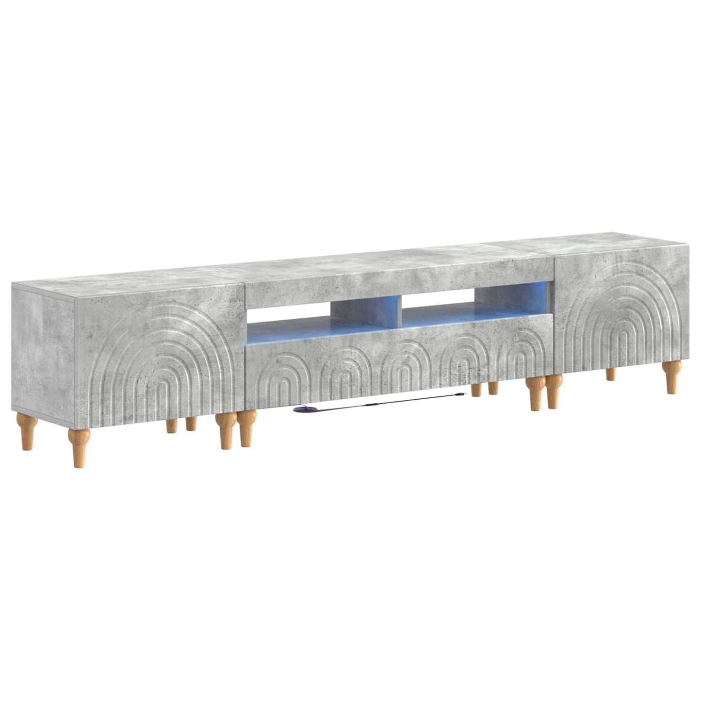 3-delige LED TV-kast Betongrijs Bewerkt hout