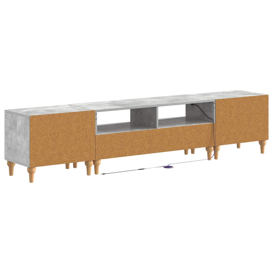 3-delige LED TV-kast Betongrijs Bewerkt hout