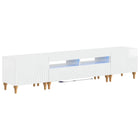 3-delige LED TV-kast Hoogglans Wit Bewerkt hout