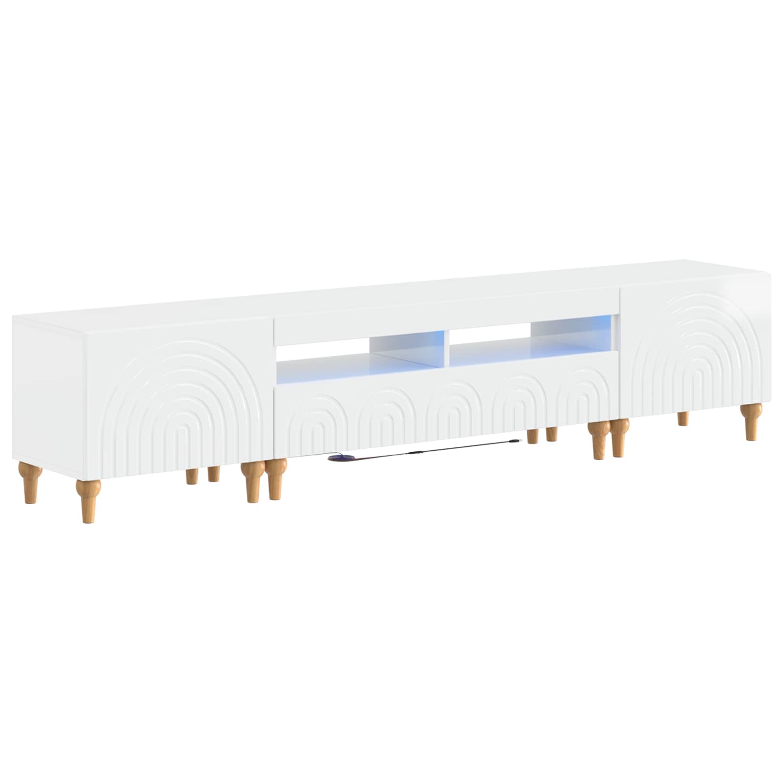 3-delige LED TV-kast Hoogglans Wit Bewerkt hout