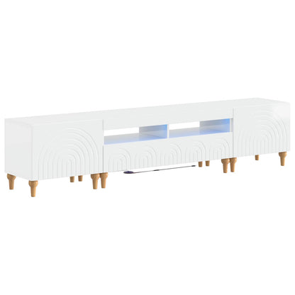 3-delige LED TV-kast Hoogglans Wit Bewerkt hout