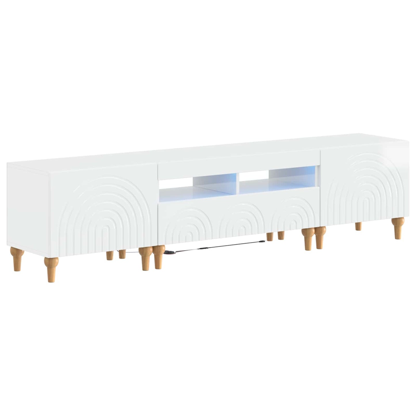 3-delige LED TV-kast Hoogglans Wit Bewerkt hout