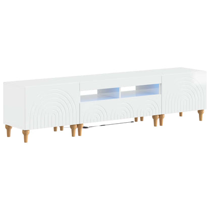3-delige LED TV-kast Hoogglans Wit Bewerkt hout
