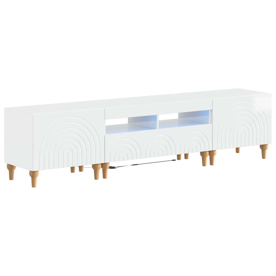 3-delige LED TV-kast Hoogglans Wit Bewerkt hout