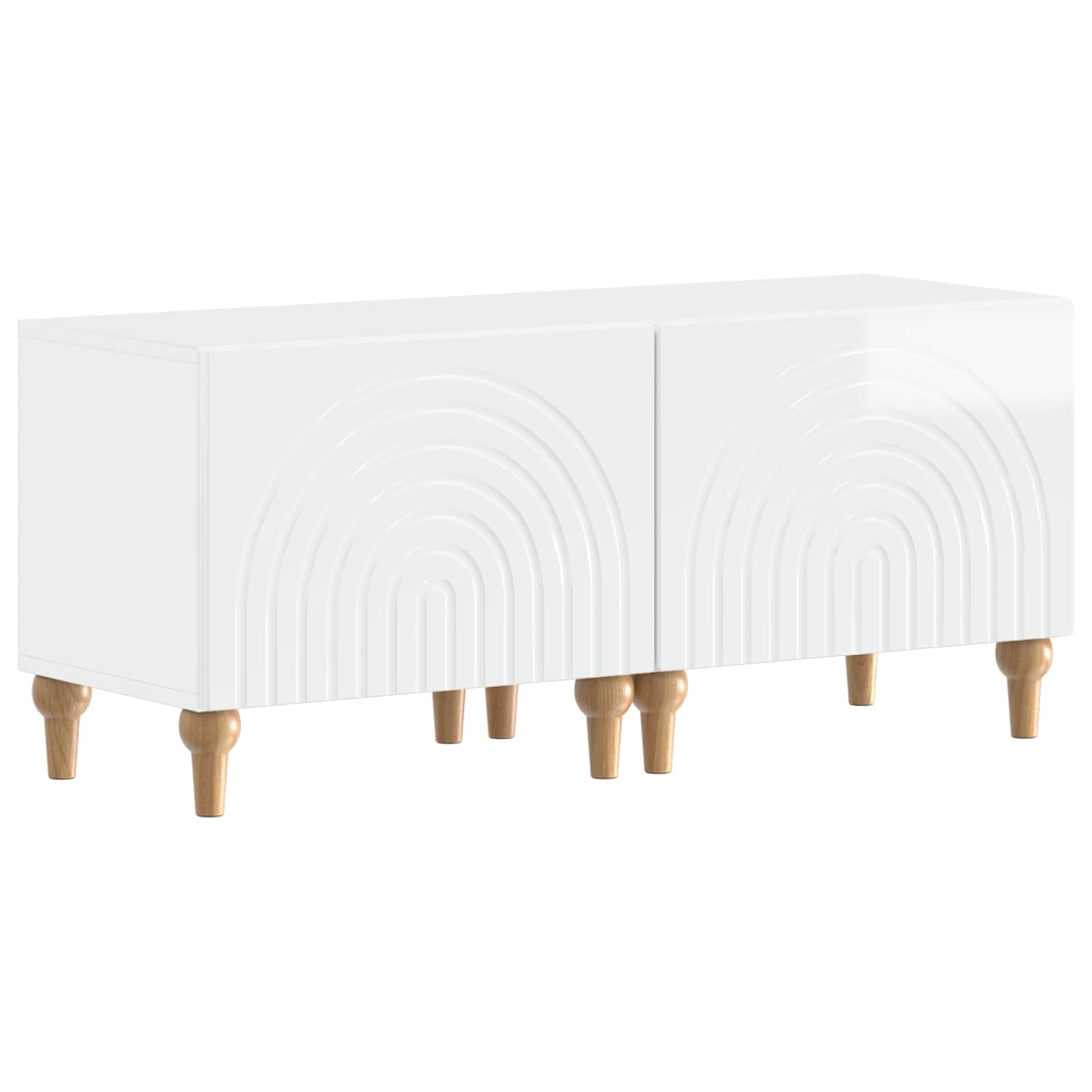 3-delige LED TV-kast Hoogglans Wit Bewerkt hout