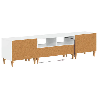 3-delige LED TV-kast Hoogglans Wit Bewerkt hout