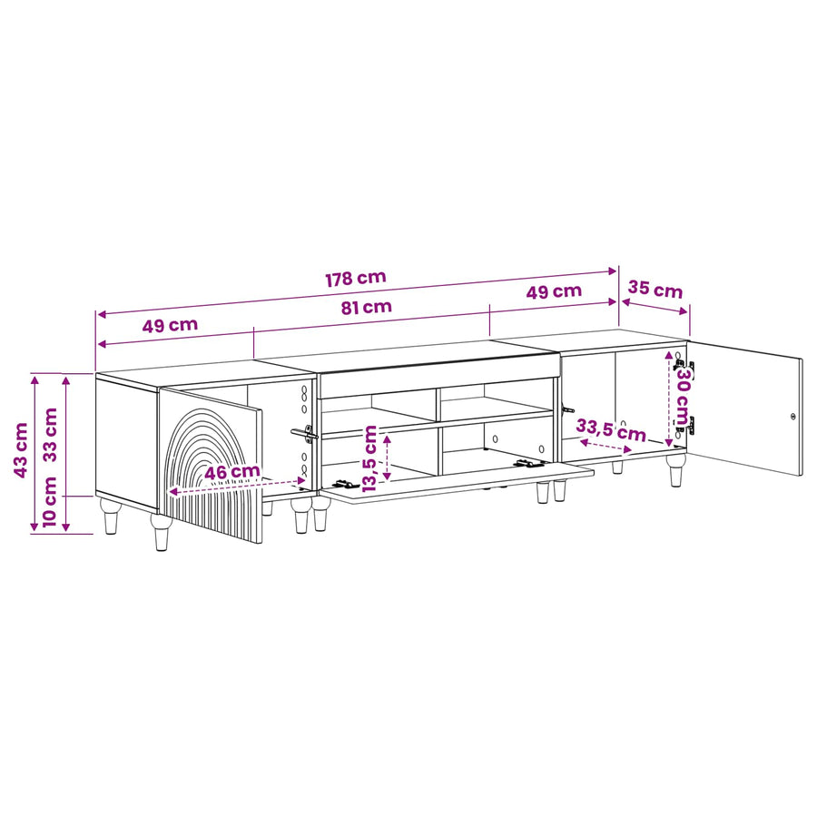 3-delige LED TV-kast Hoogglans Wit Bewerkt hout