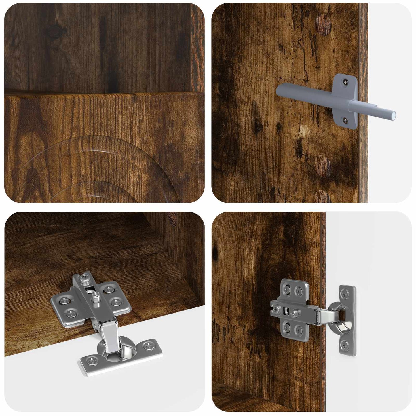 3-delige LED TV-kast Gerookt eiken Bewerkt hout