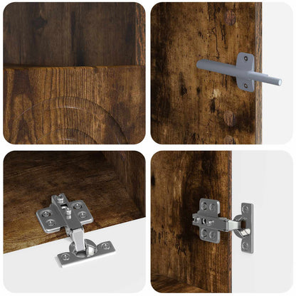 3-delige LED TV-kast Gerookt eiken Bewerkt hout