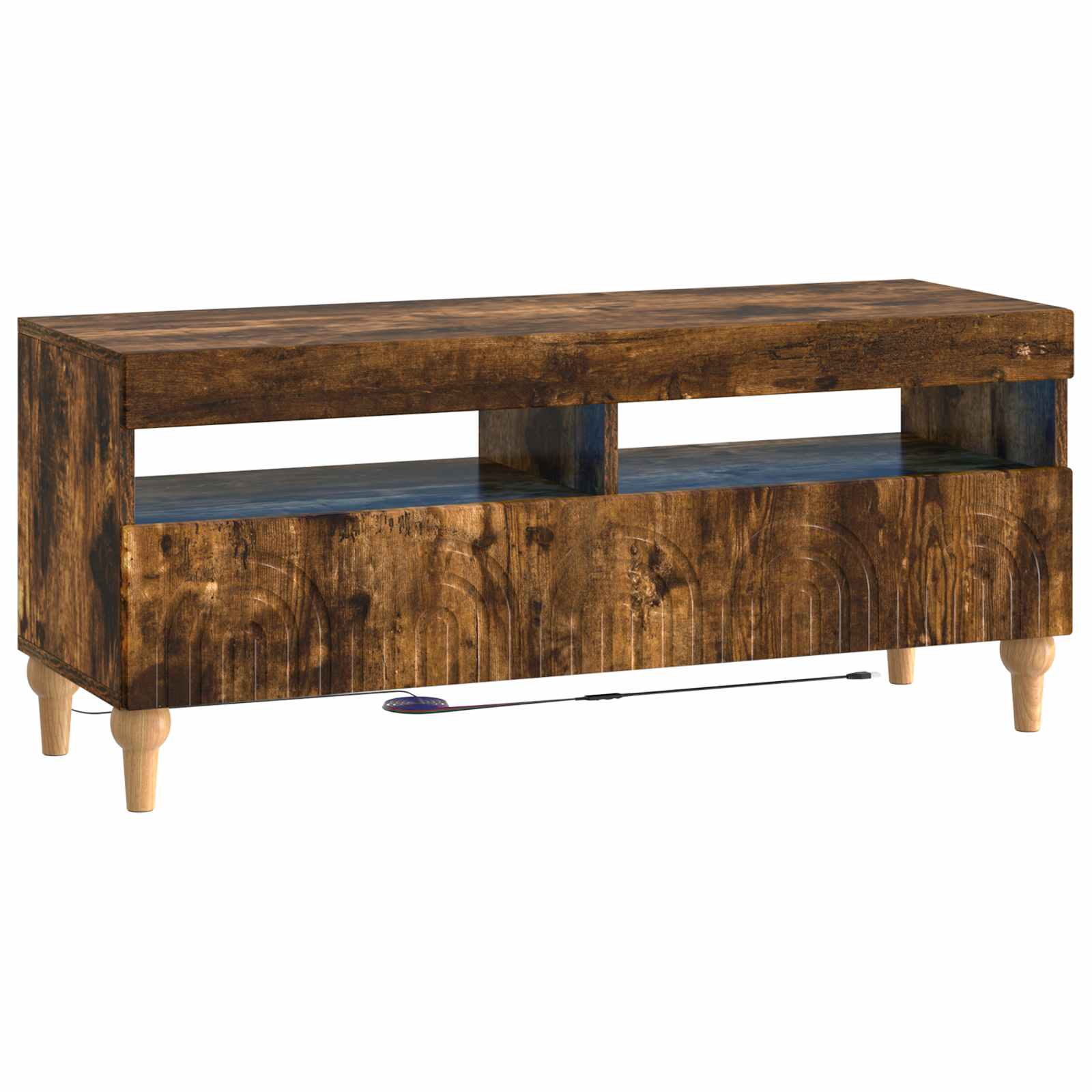 3-delige LED TV-kast Gerookt eiken Bewerkt hout