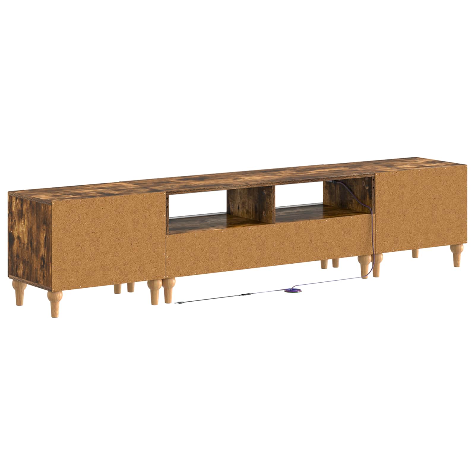 3-delige LED TV-kast Gerookt eiken Bewerkt hout