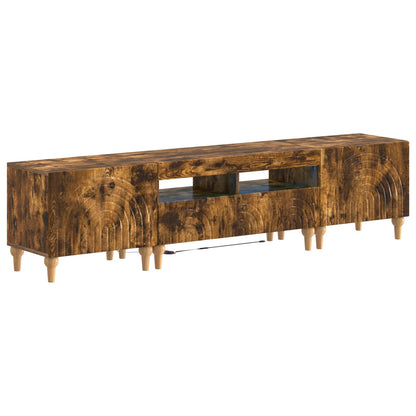 3-delige LED TV-kast Gerookt eiken Bewerkt hout