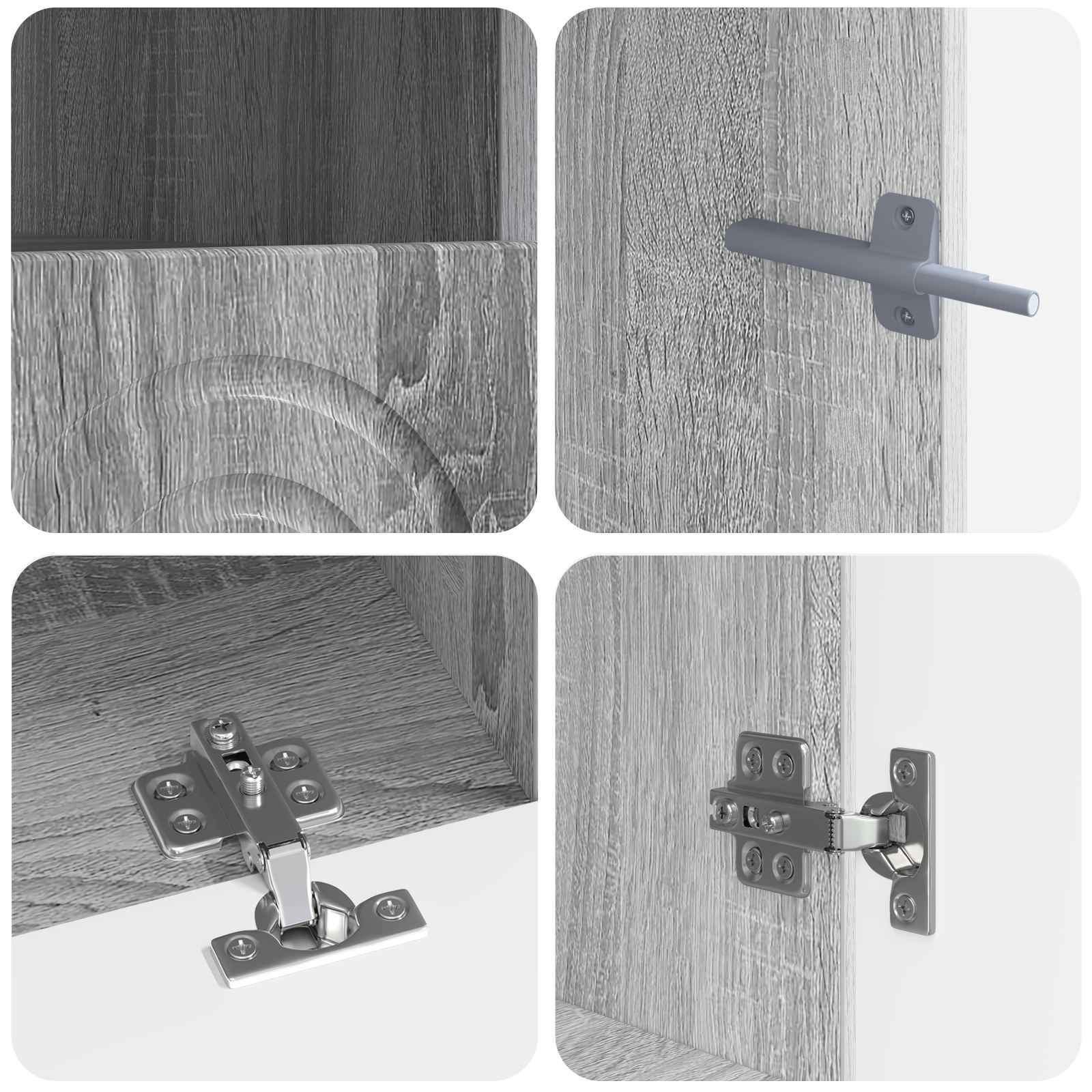 3-delige LED TV-kast Grijs Sonoma Bewerkt hout
