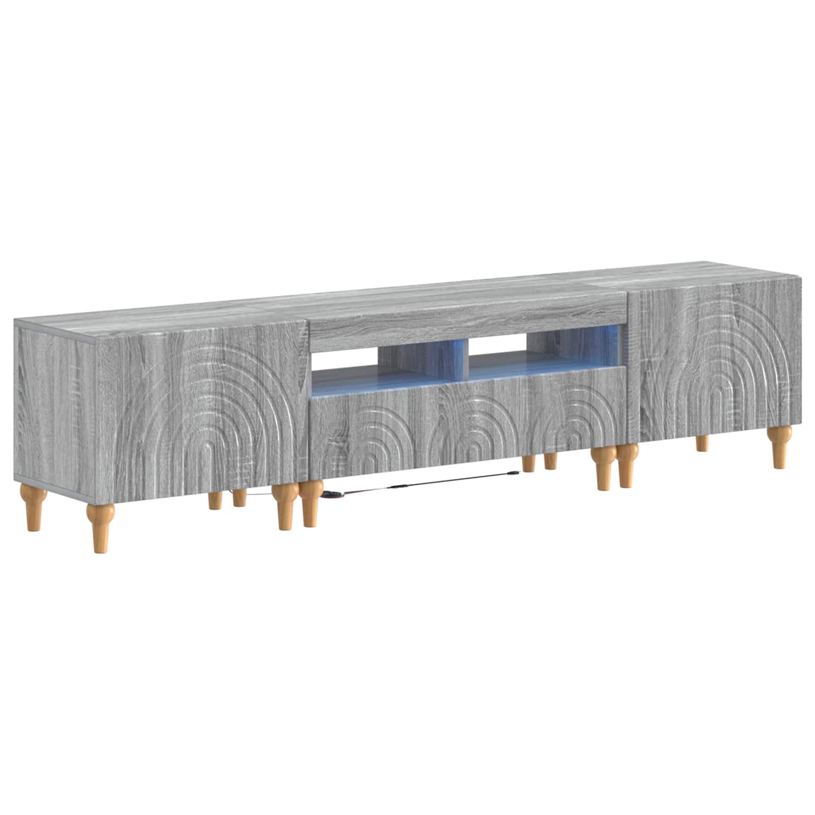 3-delige LED TV-kast Grijs Sonoma Bewerkt hout