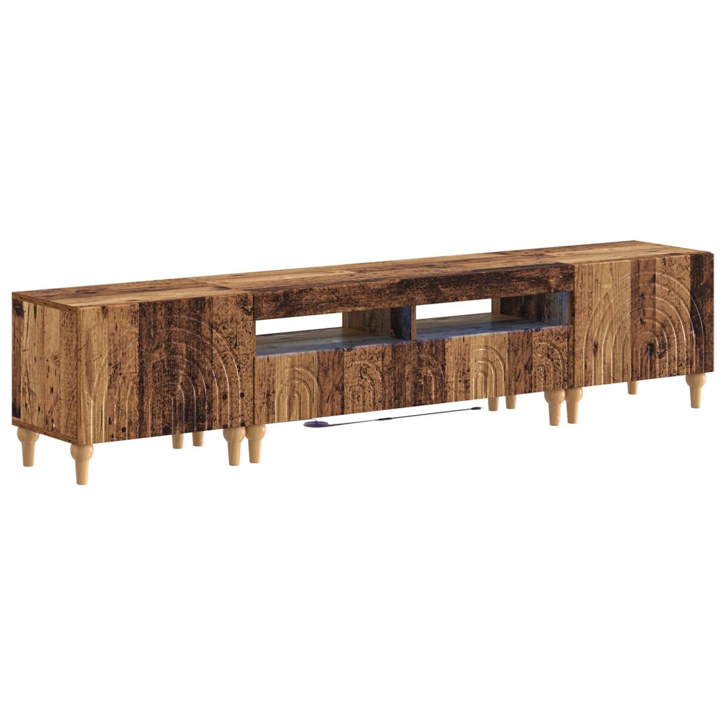 3-delige LED TV-kast Oud hout Bewerkt hout
