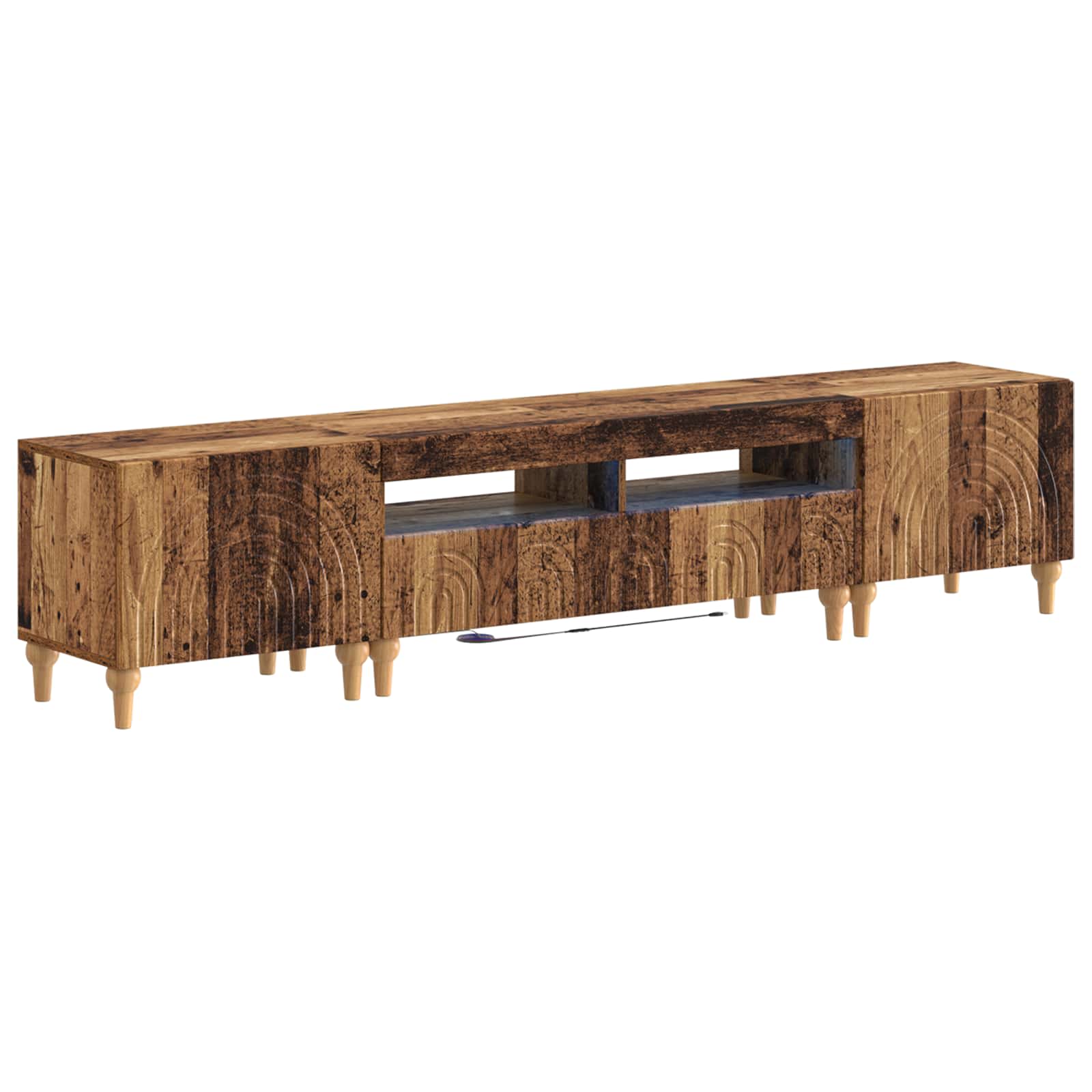 3-delige LED TV-kast Oud hout Bewerkt hout