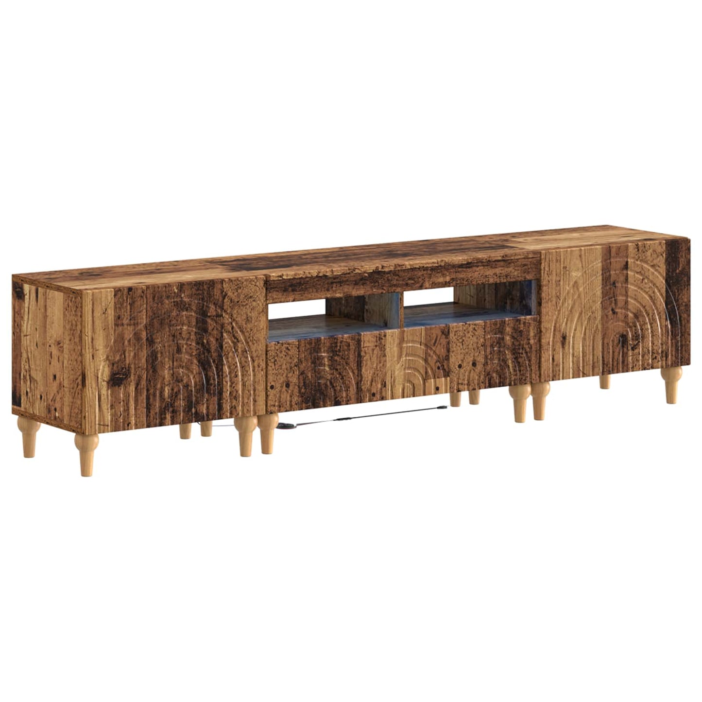 3-delige LED TV-kast Oud hout Bewerkt hout