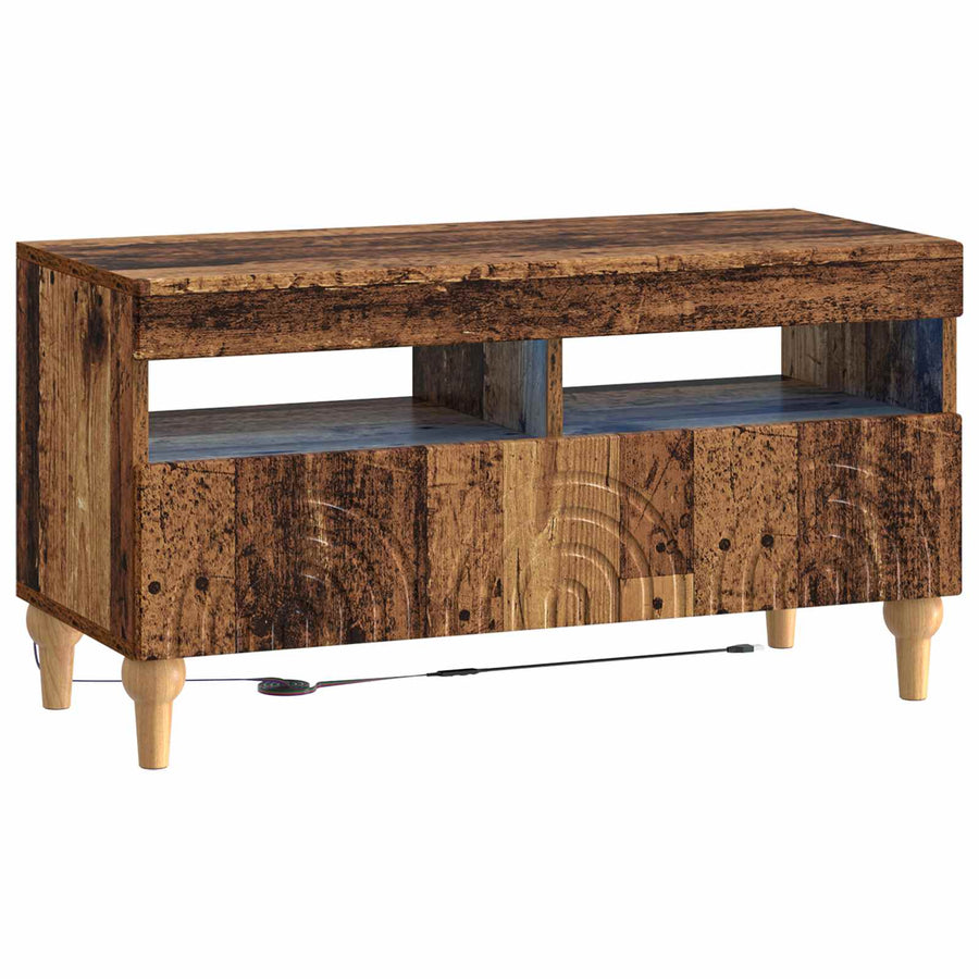 3-delige LED TV-kast Oud hout Bewerkt hout