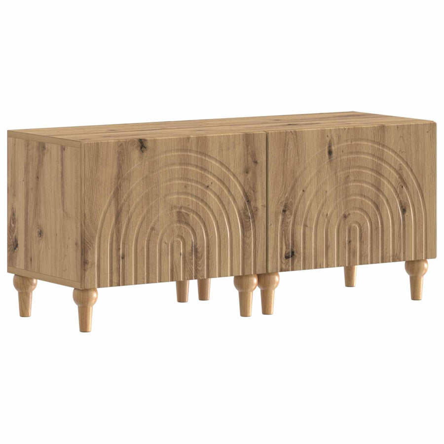 3-delige LED TV-kast Artisanaal eiken Bewerkt hout